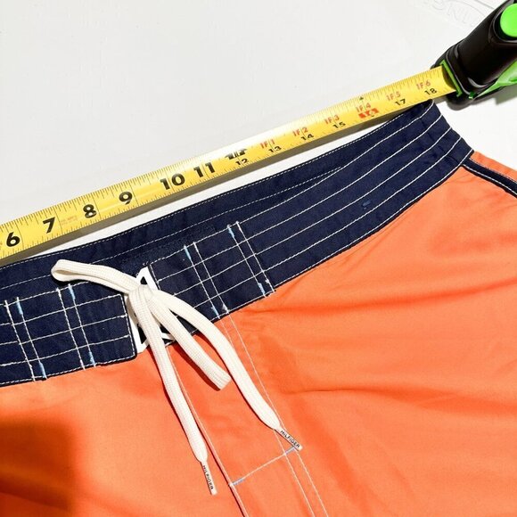 Tommy Hilfiger Men’s Board Shorts Swim Trunks Orange Navy Size 36 NWT - Picture 4 of 11